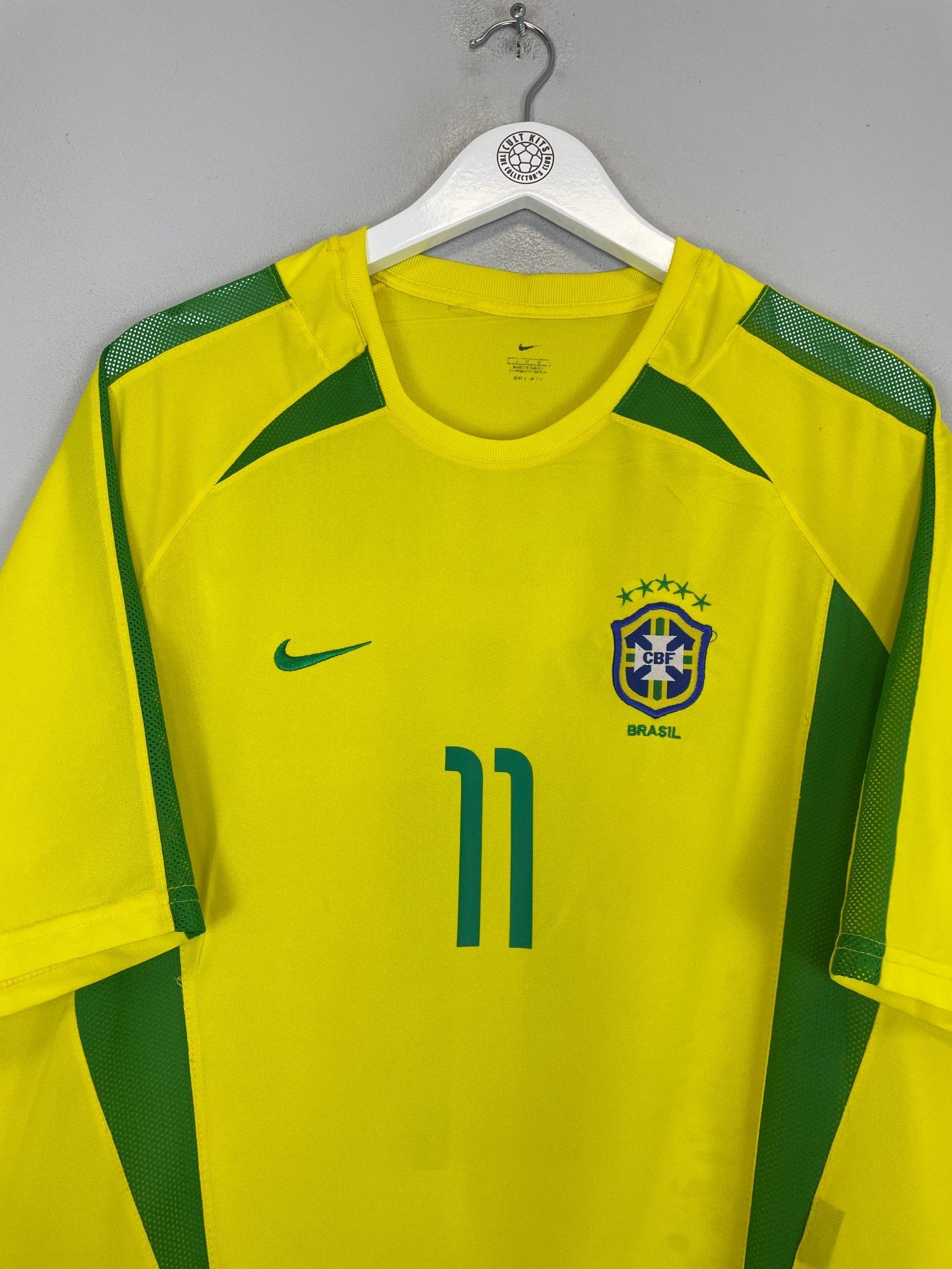 Shop 2002/04 BRAZIL RONALDINHO #11 HOME SHIRT (L) NIKE, classic football shirts, vintage football shirts & retro soccer jerseys at Cult Kits