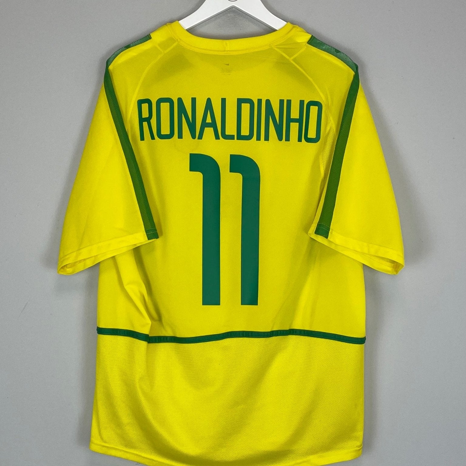 Shop 2002/04 BRAZIL RONALDINHO #11 HOME SHIRT (L) NIKE, classic football shirts, vintage football shirts & retro soccer jerseys at Cult Kits