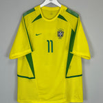 Shop 2002/04 BRAZIL RONALDINHO #11 HOME SHIRT (L) NIKE, classic football shirts, vintage football shirts & retro soccer jerseys at Cult Kits