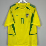 Shop 2002/04 BRAZIL RONALDINHO #11 HOME SHIRT (L) NIKE, classic football shirts, vintage football shirts & retro soccer jerseys at Cult Kits