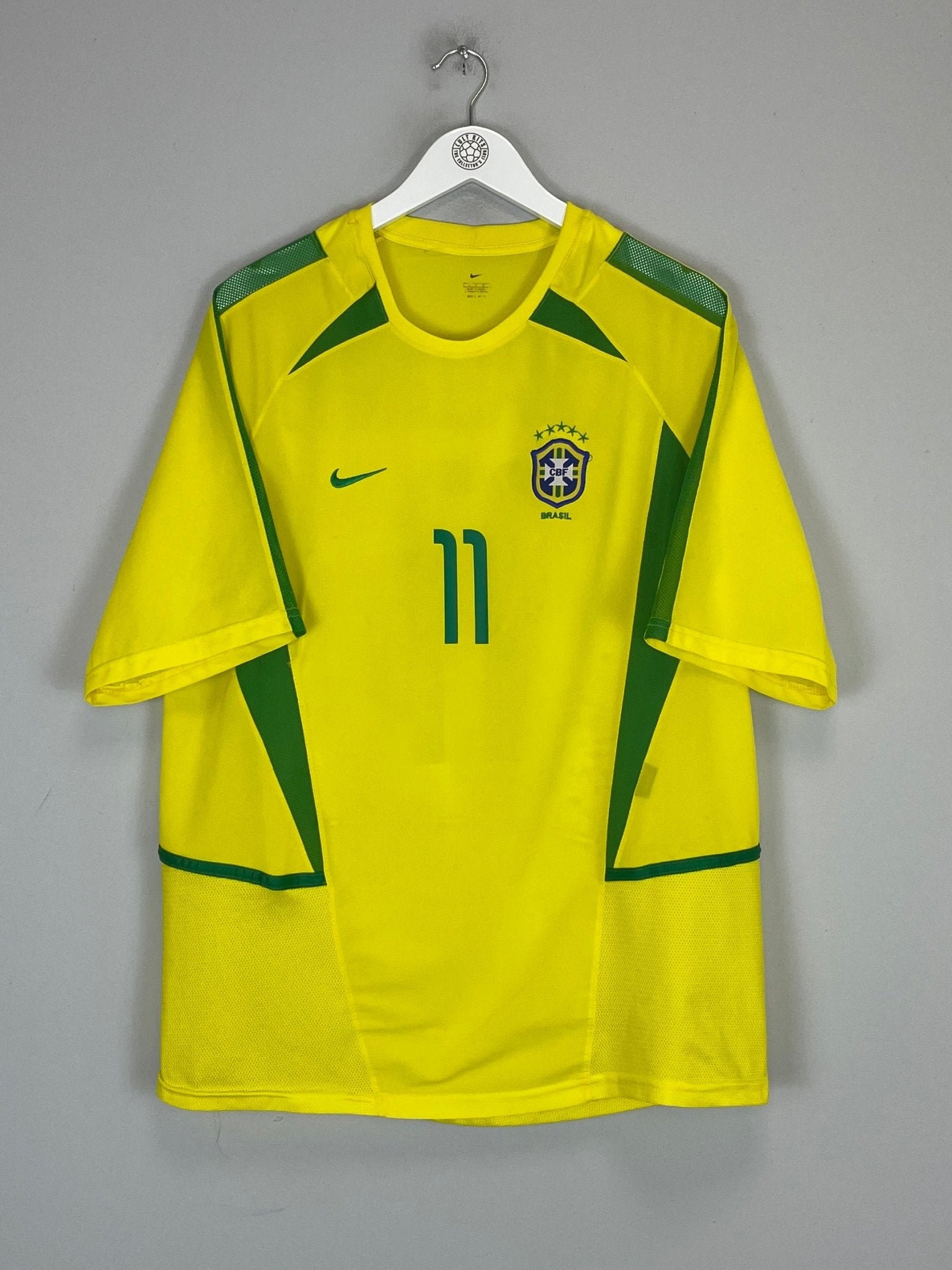 Shop 2002/04 BRAZIL RONALDINHO #11 HOME SHIRT (L) NIKE, classic football shirts, vintage football shirts & retro soccer jerseys at Cult Kits