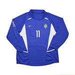 Buy 2002/04 Brazil Ronaldinho 11 L/S Away Shirt (XL) Nike ~ Free worldwide shipping available ~ Authentic Vintage Football Shirts from Cult Kits