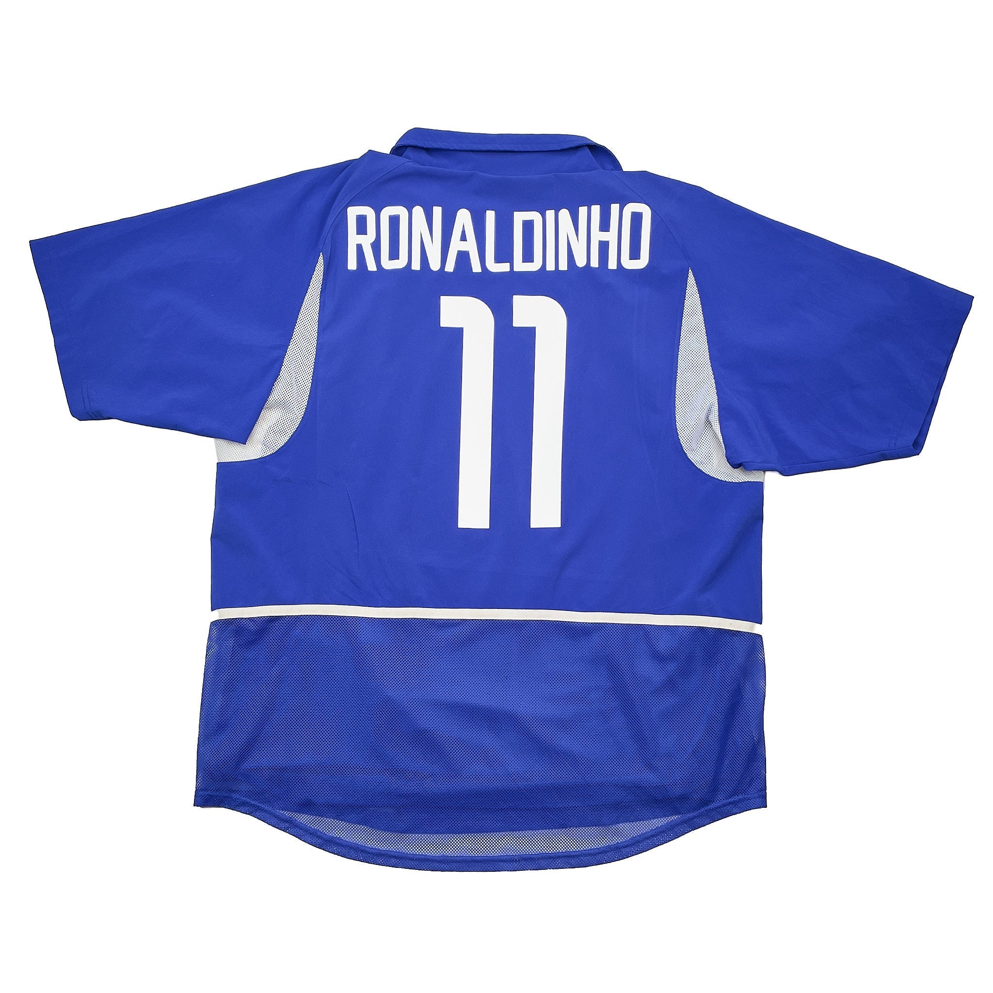 Buy 2002/04 Brazil Ronaldinho 11 *Player Issue* Away Shirt (L) Nike ~ Free worldwide shipping ~ Authentic Vintage Football Shirts from Cult Kits