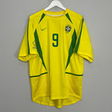 Shop 2002/04 BRAZIL RONALDO #9 HOME SHIRT (L) NIKE, classic football shirts, vintage football shirts & retro soccer jerseys at Cult Kits
