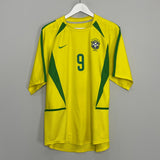 Shop 2002/04 BRAZIL RONALDO #9 HOME SHIRT (L) NIKE, classic football shirts, vintage football shirts & retro soccer jerseys at Cult Kits