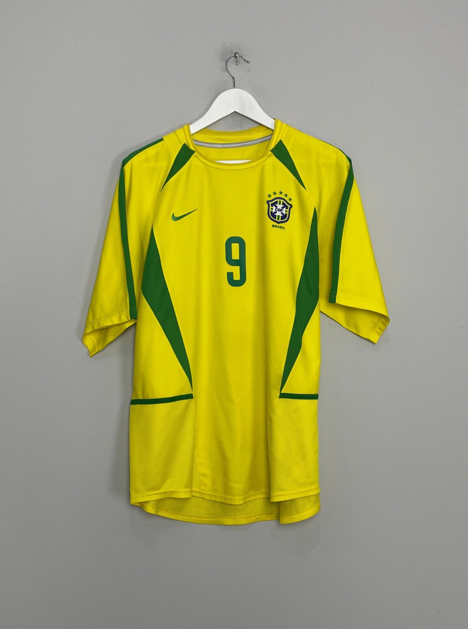 Shop 2002/04 BRAZIL RONALDO #9 HOME SHIRT (L) NIKE, classic football shirts, vintage football shirts & retro soccer jerseys at Cult Kits