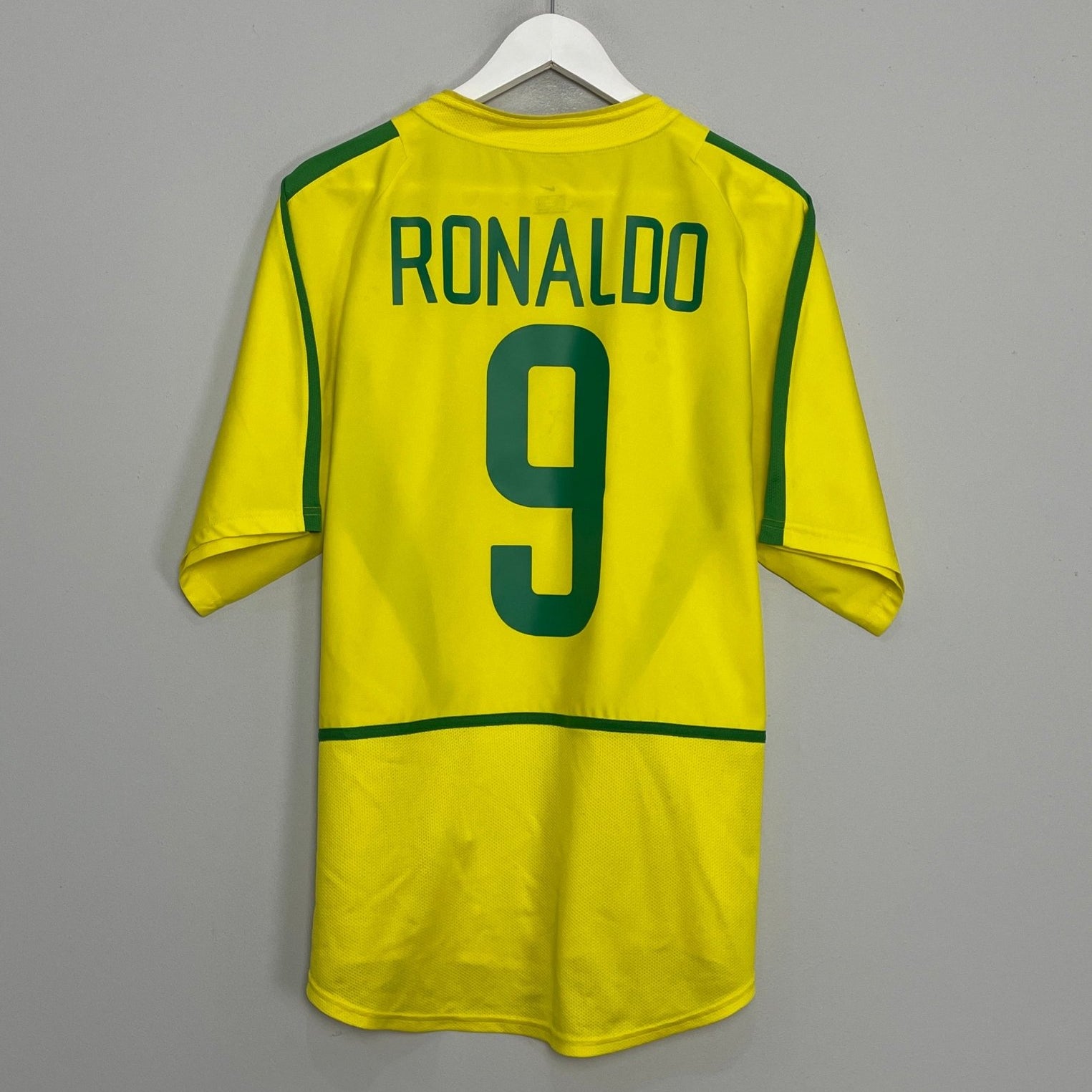 Shop 2002/04 BRAZIL RONALDO #9 HOME SHIRT (L) NIKE, classic football shirts, vintage football shirts & retro soccer jerseys at Cult Kits