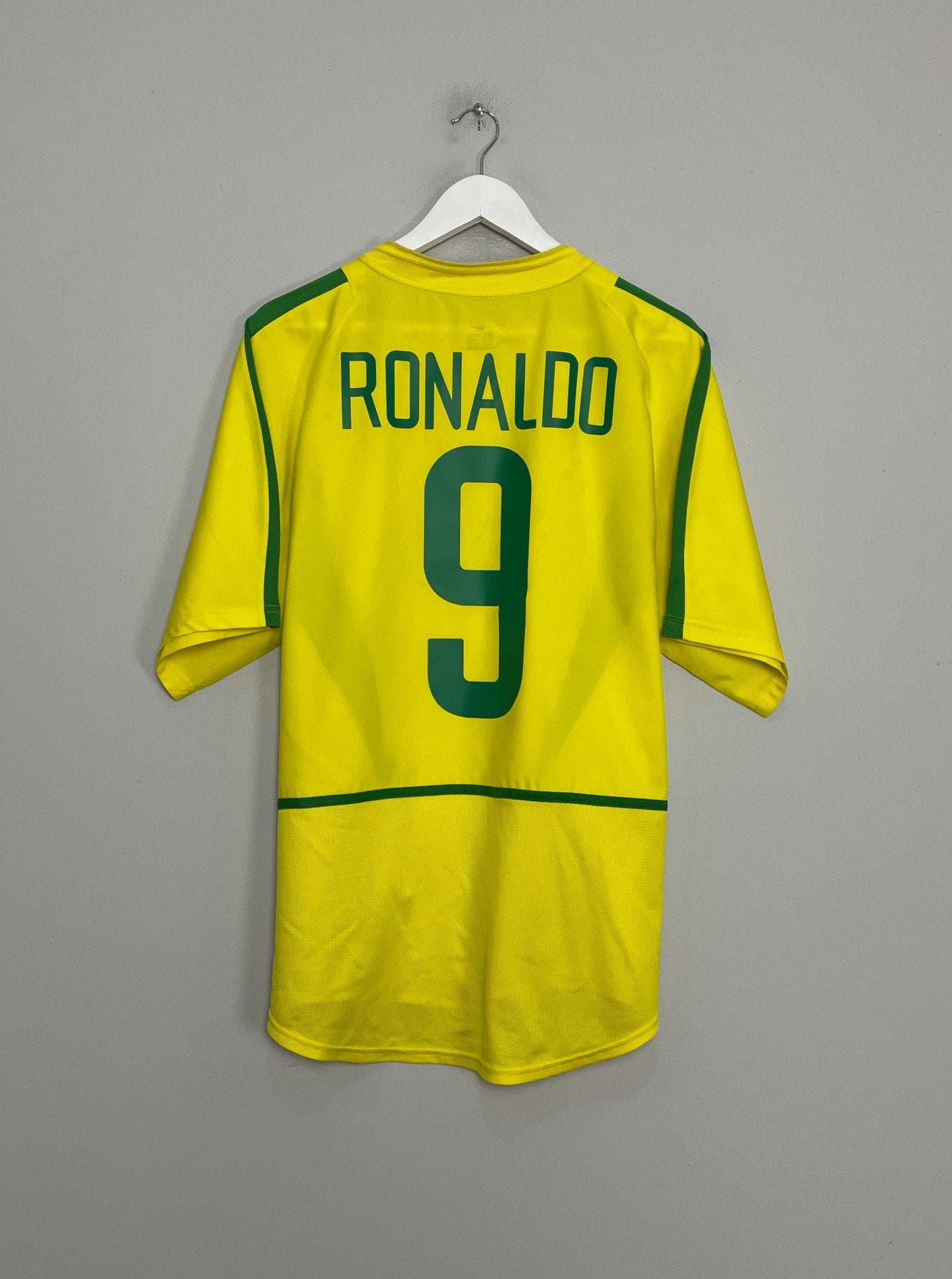 Shop 2002/04 BRAZIL RONALDO #9 HOME SHIRT (L) NIKE, classic football shirts, vintage football shirts & retro soccer jerseys at Cult Kits