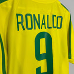 Shop 2002/04 BRAZIL RONALDO #9 HOME SHIRT (L) NIKE, classic football shirts, vintage football shirts & retro soccer jerseys at Cult Kits