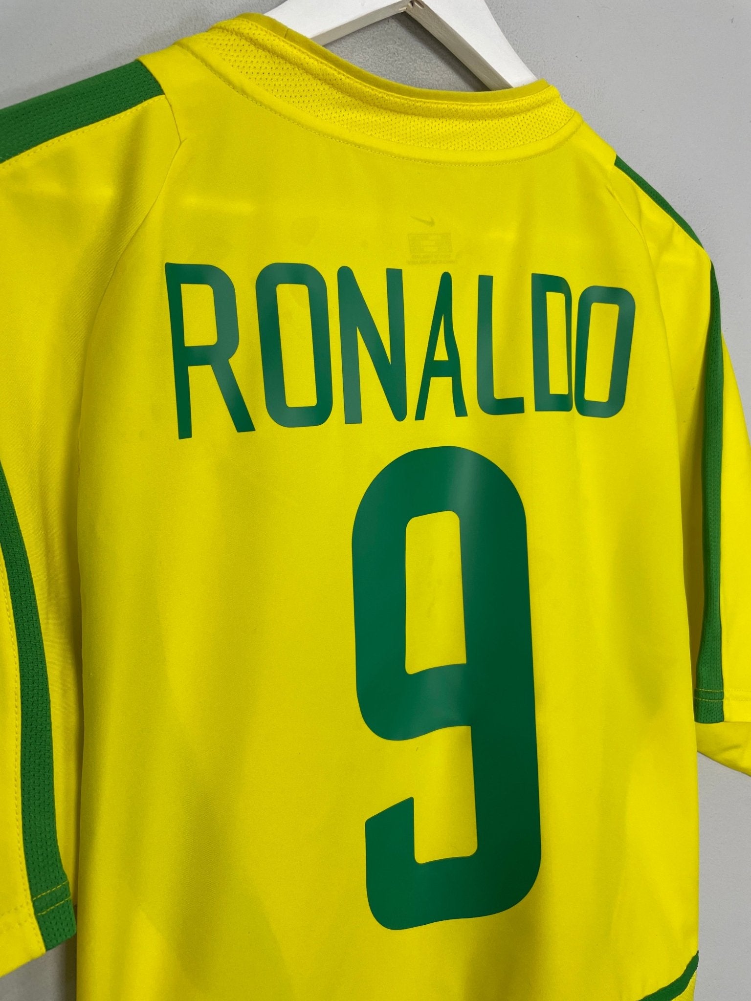 Shop 2002/04 BRAZIL RONALDO #9 HOME SHIRT (L) NIKE, classic football shirts, vintage football shirts & retro soccer jerseys at Cult Kits