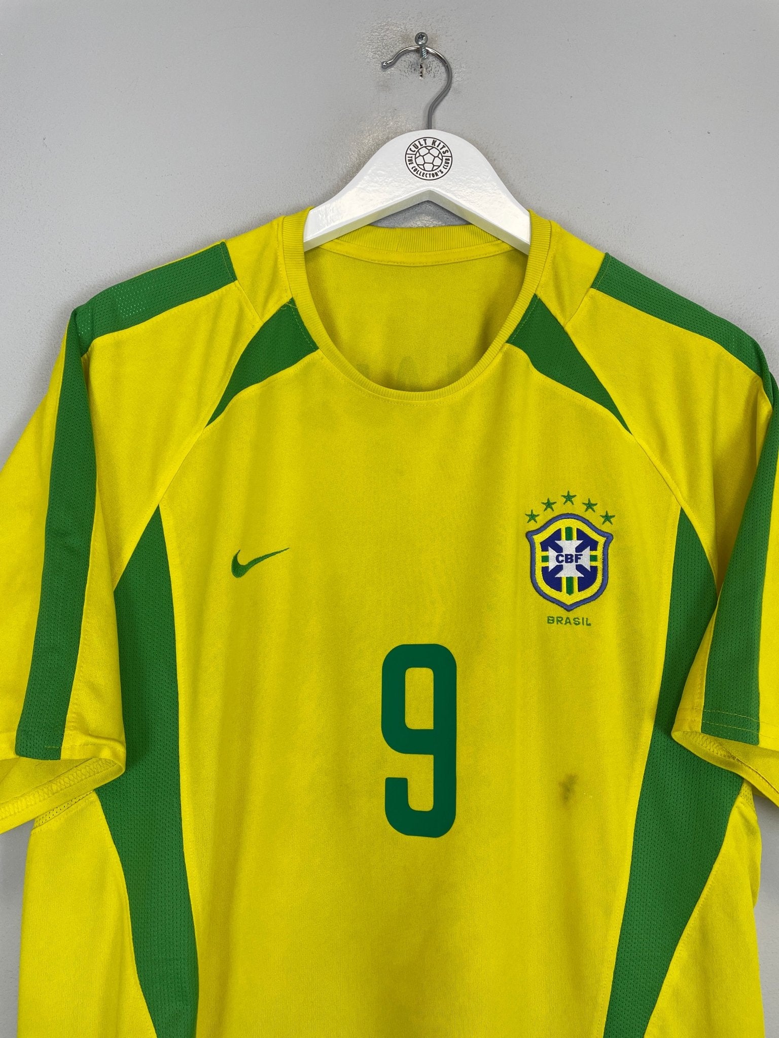Shop 2002/04 BRAZIL RONALDO #9 HOME SHIRT (M) NIKE, classic football shirts, vintage football shirts & retro soccer jerseys at Cult Kits