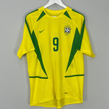 Shop 2002/04 BRAZIL RONALDO #9 HOME SHIRT (M) NIKE, classic football shirts, vintage football shirts & retro soccer jerseys at Cult Kits