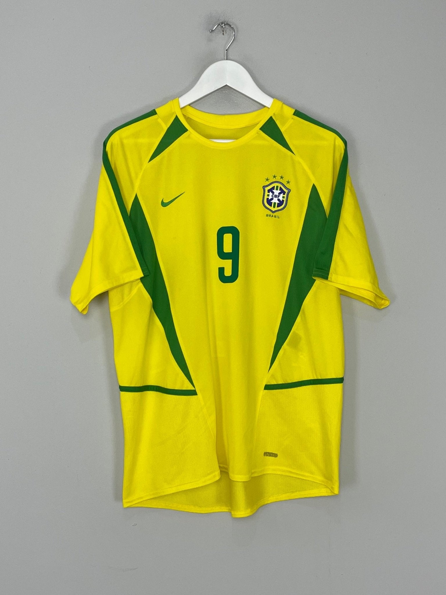 Shop 2002/04 BRAZIL RONALDO #9 HOME SHIRT (M) NIKE, classic football shirts, vintage football shirts & retro soccer jerseys at Cult Kits