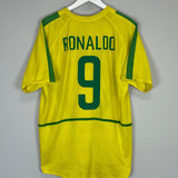 Shop 2002/04 BRAZIL RONALDO #9 HOME SHIRT (M) NIKE, classic football shirts, vintage football shirts & retro soccer jerseys at Cult Kits