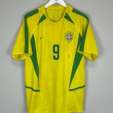 Shop 2002/04 BRAZIL RONALDO #9 HOME SHIRT (M) NIKE, classic football shirts, vintage football shirts & retro soccer jerseys at Cult Kits