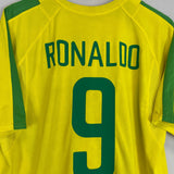 Shop 2002/04 BRAZIL RONALDO #9 HOME SHIRT (M) NIKE, classic football shirts, vintage football shirts & retro soccer jerseys at Cult Kits