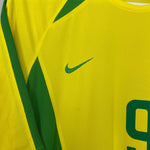 Shop 2002/04 BRAZIL RONALDO #9 HOME SHIRT (M) NIKE, classic football shirts, vintage football shirts & retro soccer jerseys at Cult Kits