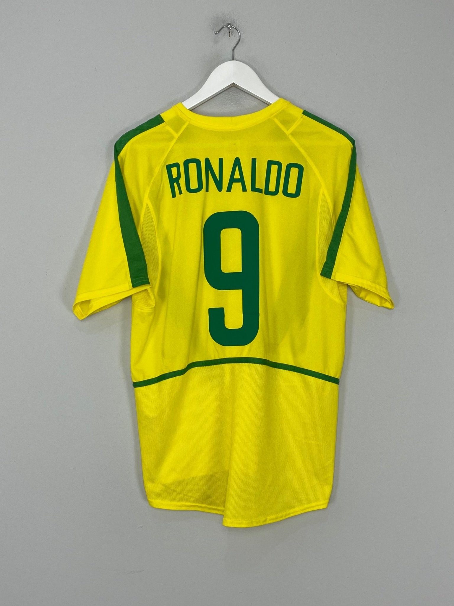 Shop 2002/04 BRAZIL RONALDO #9 HOME SHIRT (M) NIKE, classic football shirts, vintage football shirts & retro soccer jerseys at Cult Kits