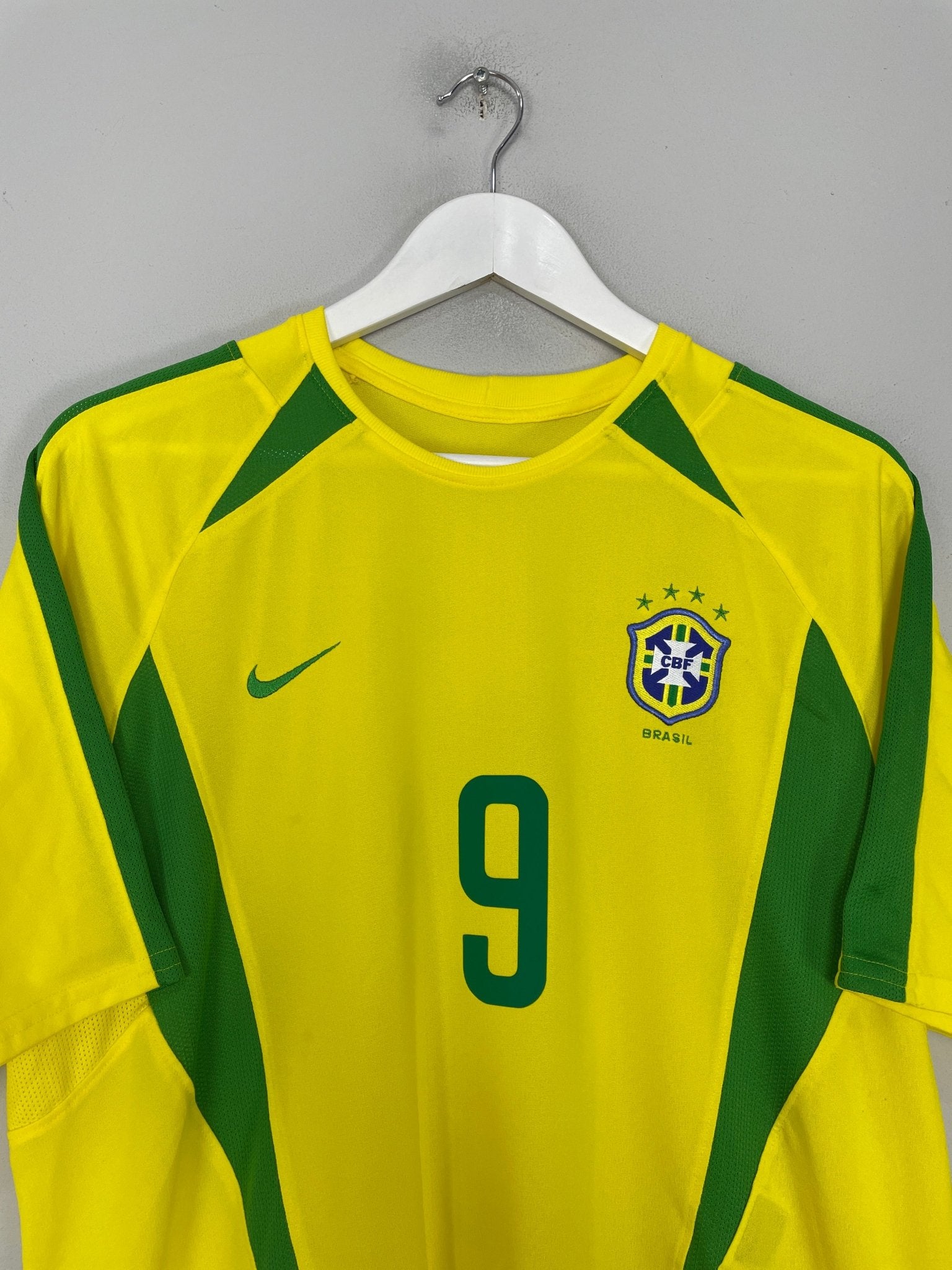 Shop 2002/04 BRAZIL RONALDO #9 HOME SHIRT (M) NIKE, classic football shirts, vintage football shirts & retro soccer jerseys at Cult Kits
