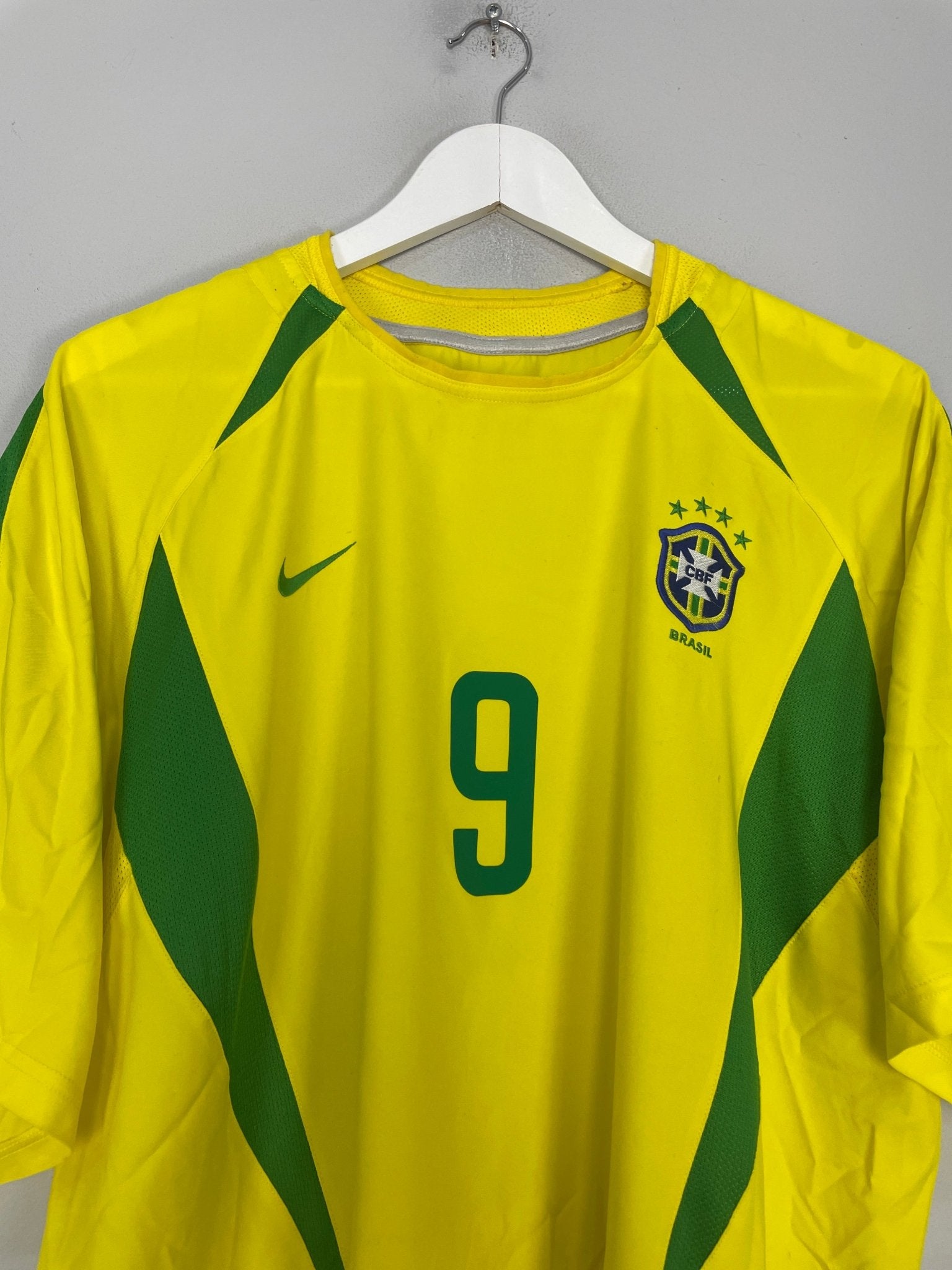 Shop 2002/04 BRAZIL RONALDO #9 HOME SHIRT (XL) NIKE, classic football shirts, vintage football shirts & retro soccer jerseys at Cult Kits