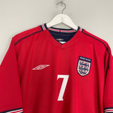 Shop 2002/04 ENGLAND BECKHAM #7 AWAY SHIRT (L) UMBRO, classic football shirts, vintage football shirts & retro soccer jerseys at Cult Kits