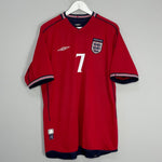 Shop 2002/04 ENGLAND BECKHAM #7 AWAY SHIRT (L) UMBRO, classic football shirts, vintage football shirts & retro soccer jerseys at Cult Kits