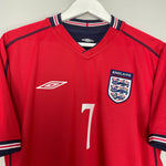 Shop 2002/04 ENGLAND BECKHAM #7 AWAY SHIRT (M) UMBRO, classic football shirts, vintage football shirts & retro soccer jerseys at Cult Kits