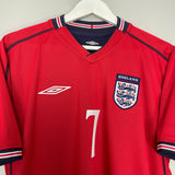 Shop 2002/04 ENGLAND BECKHAM #7 AWAY SHIRT (M) UMBRO, classic football shirts, vintage football shirts & retro soccer jerseys at Cult Kits