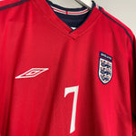 Shop 2002/04 ENGLAND BECKHAM #7 AWAY SHIRT (XL) UMBRO, classic football shirts, vintage football shirts & retro soccer jerseys at Cult Kits