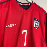 Shop 2002/04 ENGLAND BECKHAM #7 AWAY SHIRT (XL) UMBRO, classic football shirts, vintage football shirts & retro soccer jerseys at Cult Kits