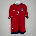 Shop 2002/04 ENGLAND BECKHAM #7 AWAY SHIRT (XL) UMBRO, classic football shirts, vintage football shirts & retro soccer jerseys at Cult Kits