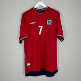 Shop 2002/04 ENGLAND BECKHAM #7 AWAY SHIRT (XL) UMBRO, classic football shirts, vintage football shirts & retro soccer jerseys at Cult Kits