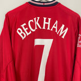 Shop 2002/04 ENGLAND BECKHAM #7 L/S AWAY SHIRT (M) UMBRO, classic football shirts, vintage football shirts & retro soccer jerseys at Cult Kits