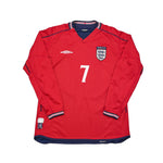Buy 2002/04 England Beckham 7 L/S Away Shirt (M) Umbro ~ Free worldwide shipping ~ Authentic Vintage Football Shirts from Cult Kits