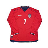 Buy 2002/04 England Beckham 7 L/S Away Shirt (M) Umbro ~ Free worldwide shipping ~ Authentic Vintage Football Shirts from Cult Kits