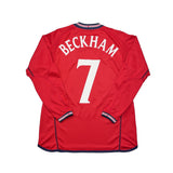Buy 2002/04 England Beckham 7 L/S Away Shirt (M) Umbro ~ Free worldwide shipping ~ Authentic Vintage Football Shirts from Cult Kits