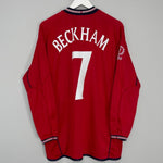 Shop 2002/04 ENGLAND BECKHAM #7 L/S AWAY SHIRT (M) UMBRO, classic football shirts, vintage football shirts & retro soccer jerseys at Cult Kits