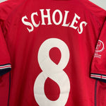 Shop 2002/04 ENGLAND SCHOLES #8 AWAY SHIRT (M) UMBRO, classic football shirts, vintage football shirts & retro soccer jerseys at Cult Kits