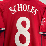 Shop 2002/04 ENGLAND SCHOLES #8 AWAY SHIRT (M) UMBRO, classic football shirts, vintage football shirts & retro soccer jerseys at Cult Kits
