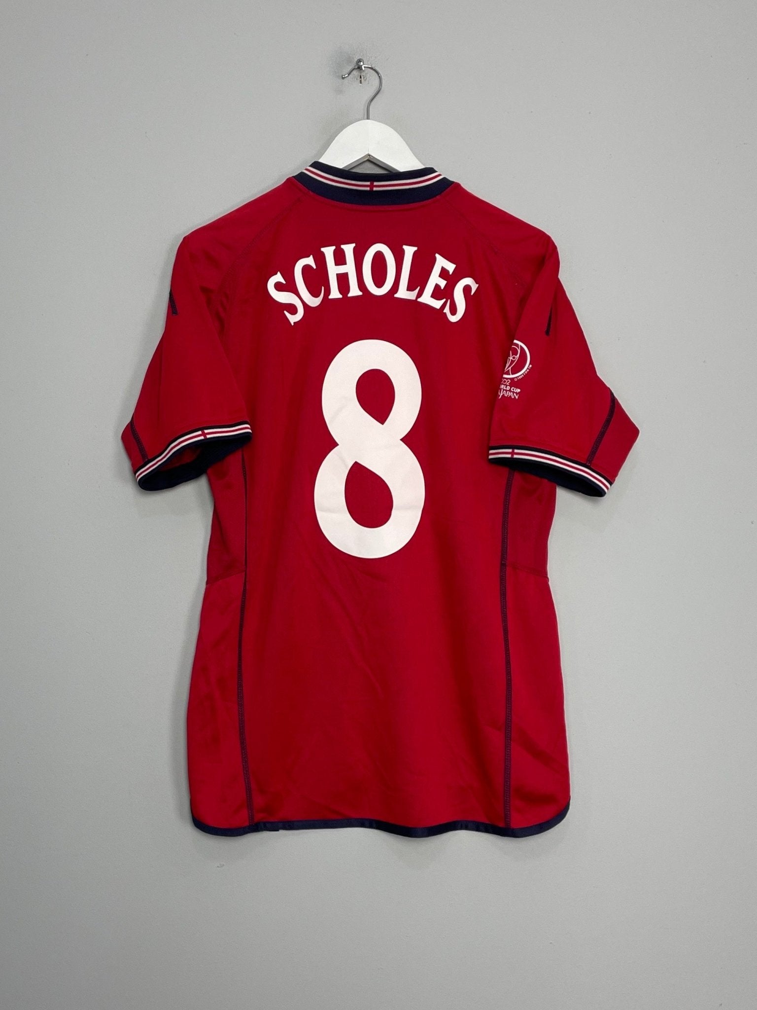 Shop 2002/04 ENGLAND SCHOLES #8 AWAY SHIRT (M) UMBRO, classic football shirts, vintage football shirts & retro soccer jerseys at Cult Kits