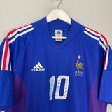 Shop 2002/04 FRANCE ZIDANE #10 HOME SHIRT (L) ADIDAS, classic football shirts, vintage football shirts & retro soccer jerseys at Cult Kits