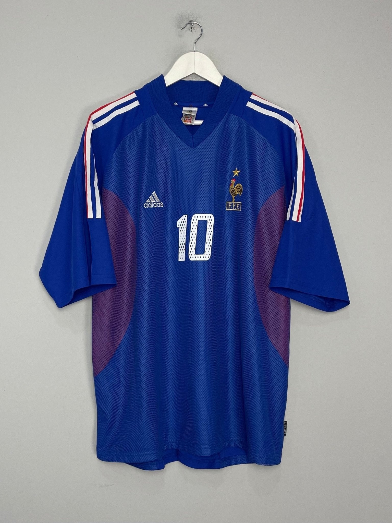Shop 2002/04 FRANCE ZIDANE #10 HOME SHIRT (XXL) ADIDAS, classic football shirts, vintage football shirts & retro soccer jerseys at Cult Kits