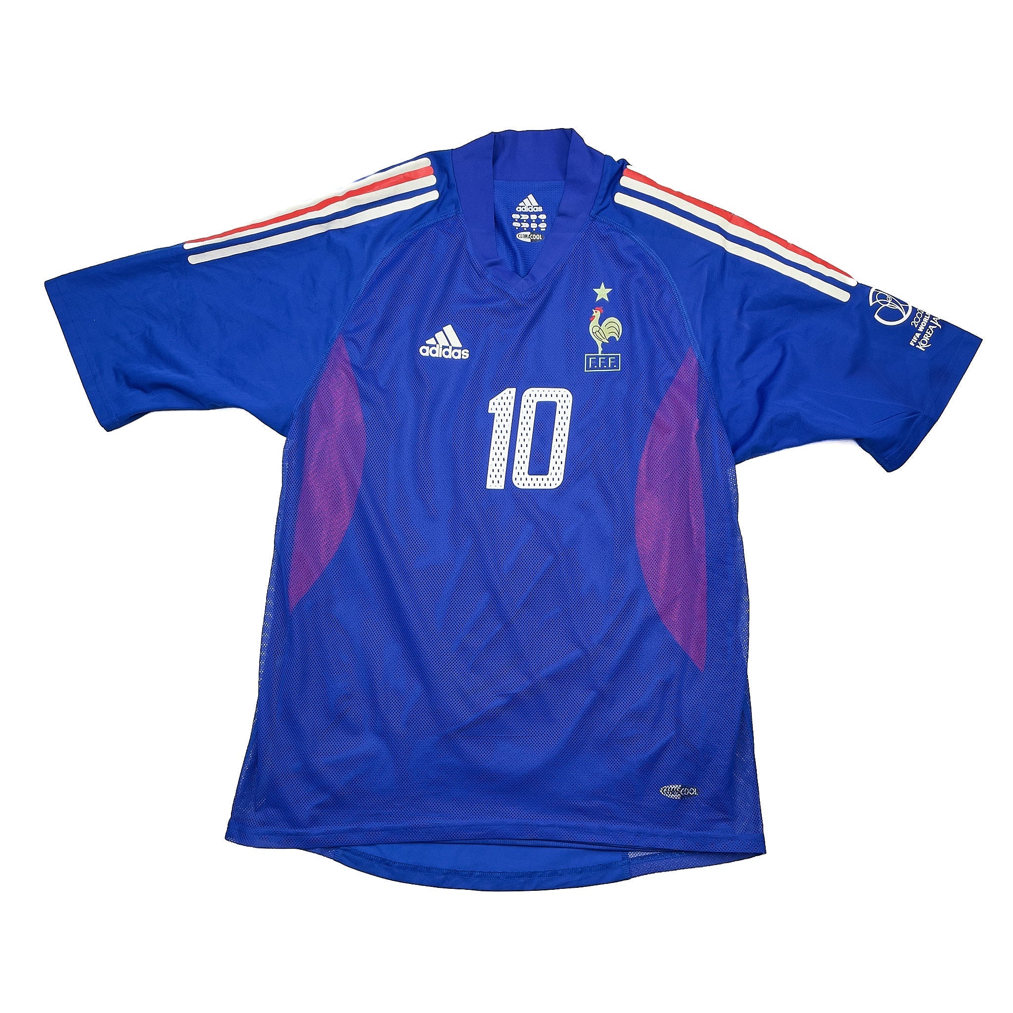 Buy 2002/04 France Zidane 10 *Player Issue* Home Shirt (M) Adidas ~ Free worldwide shipping ~ Authentic Vintage Football Shirts from Cult Kits