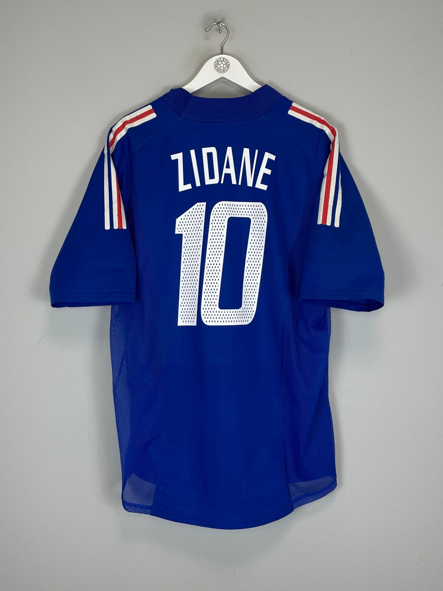 Shop 2002/04 FRANCE ZIDANE #10 *PLAYER ISSUE* HOME SHIRT (XL) ADIDAS, classic football shirts, vintage football shirts & retro soccer jerseys at Cult Kits