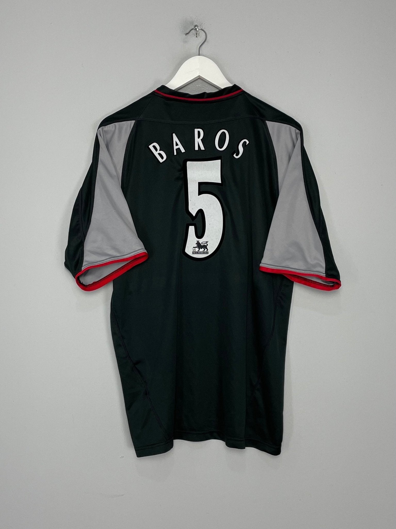 Shop 2002/04 LIVERPOOL BAROS #5 AWAY SHIRT (XL) REEBOK, classic football shirts, vintage football shirts & retro soccer jerseys at Cult Kits