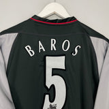Shop 2002/04 LIVERPOOL BAROS #5 AWAY SHIRT (XL) REEBOK, classic football shirts, vintage football shirts & retro soccer jerseys at Cult Kits