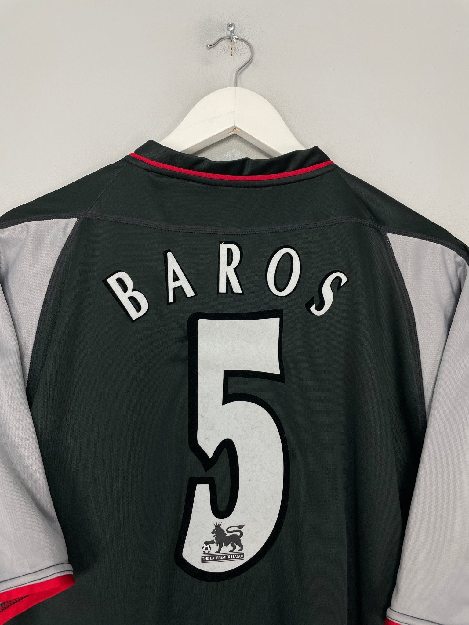 Shop 2002/04 LIVERPOOL BAROS #5 AWAY SHIRT (XL) REEBOK, classic football shirts, vintage football shirts & retro soccer jerseys at Cult Kits