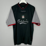 Shop 2002/04 LIVERPOOL BAROS #5 AWAY SHIRT (XL) REEBOK, classic football shirts, vintage football shirts & retro soccer jerseys at Cult Kits