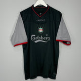 Shop 2002/04 LIVERPOOL BAROS #5 AWAY SHIRT (XL) REEBOK, classic football shirts, vintage football shirts & retro soccer jerseys at Cult Kits