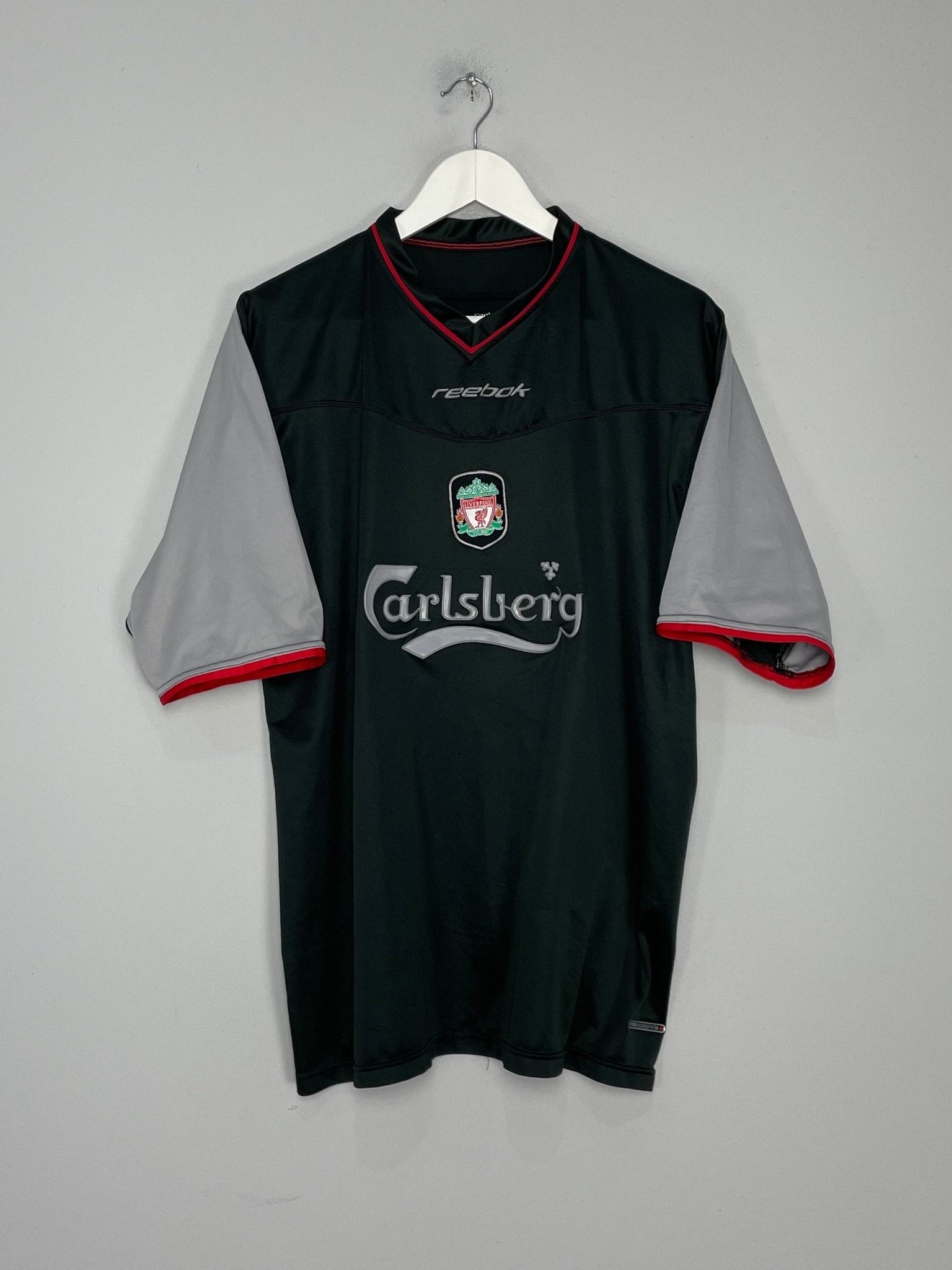 Shop 2002/04 LIVERPOOL BAROS #5 AWAY SHIRT (XL) REEBOK, classic football shirts, vintage football shirts & retro soccer jerseys at Cult Kits